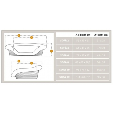 Лежанка - диван для собак и кошек Ferplast Sofа' (Ферпласт Софа) 114 x 83 x h 37 cm - SOFA’ 12, Серый