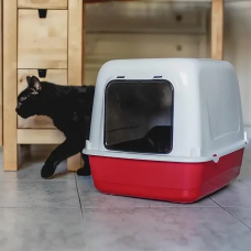 Закритий туалет - бокс для котів Ferplast Ariel 10 Home (Ферпласт Аріел 10 Гом) Бордовий