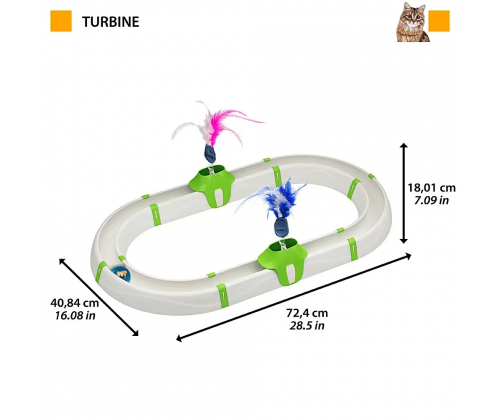 Модульная игрушка - трек с перьями и светящимся шаром для котов Ferplast Turbine (Ферпласт Турбина)