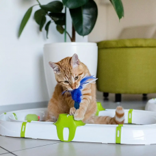 Модульная игрушка - трек с перьями и светящимся шаром для котов Ferplast Turbine (Ферпласт Турбина)