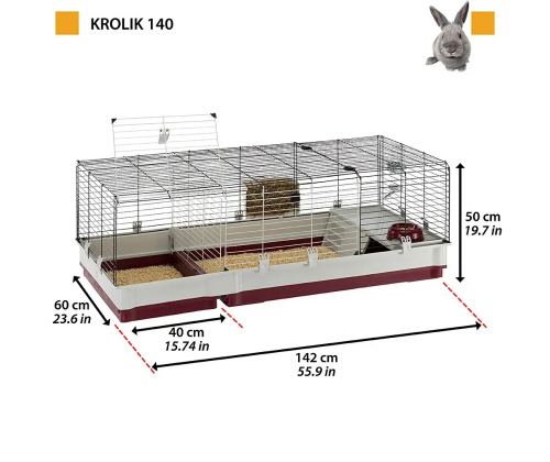 Клетка для кроликов и грызунов с аксессуарами Ferplast Krolik 140 (Ферпласт Кролик 140)