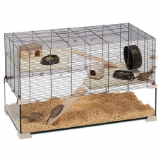 Стеклянная клетка для хомяков, мышей и грызунов Ferplast Karat (Ферпласт Карат) 98,5 x 50,5 x h 61,5 cm - KARAT 100