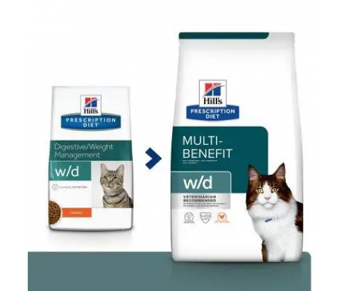 Hills Prescription Diet Feline w/d Chicken (Хиллс ПД Филайн в/д) для котов при сахарном диабете и ожирении 3 кг.