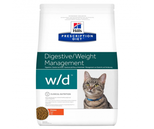Hills Prescription Diet Feline w/d Chicken (Хиллс ПД Филайн в/д) для котов при сахарном диабете и ожирении 3 кг.