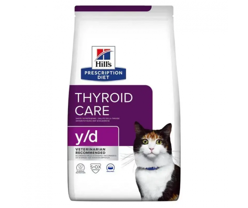 Hills Prescription Diet Feline Y/D (Хиллс ПД Филайн ю/д) корм для котов при гипертиреозе щитовидки