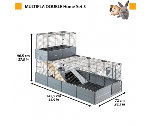 Двухэтажная модульная клетка для кроликов с аксессуарами Ferplast Multipla Double (Ферпласт Мультипла Дабл)