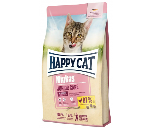 Happy Cat Minkas Junior Care (Хэппи Кэт Минкас Джуниор Кеа Птица) сухой корм для котят с 13 недели 10 кг.