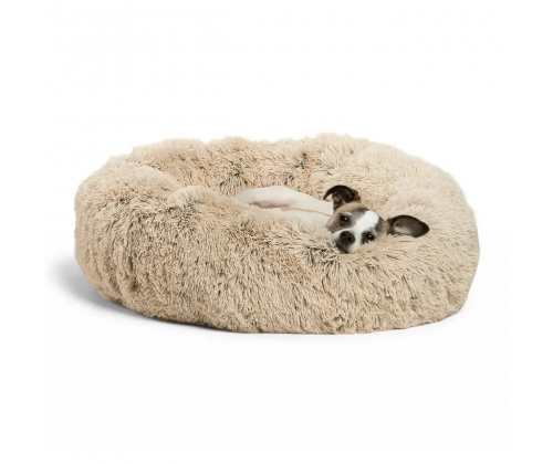 Пухнасте м'яке місце — лежак для собак Best Friends Donut Shag Taupe (Бест Френд Бежева елегантність) 91 х 91 см., Бежевий