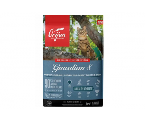 Orijen Guardian 8 (Оріджен LED 8) сухий корм для котів для підтримки 8 основних потреб