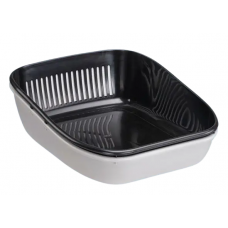 Лоток с двумя поддонами для кошек Ferplast Birba Basic Sanitized (Ферпласт Бирба Базик) Серый