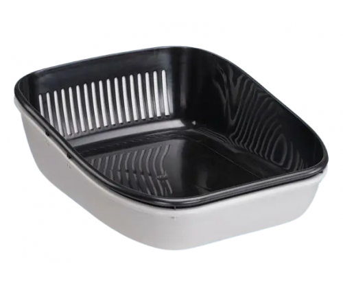 Лоток с двумя поддонами для кошек Ferplast Birba Basic Sanitized (Ферпласт Бирба Базик) Серый