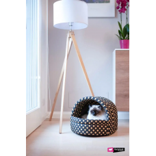 Мягкий домик для кошек и маленьких собак Ferplast Alveo 45 (Ферпласт Алвео 45) Черный с белым