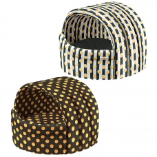 Мягкий домик для кошек и маленьких собак Ferplast Alveo 45 (Ферпласт Алвео 45) Черный с белым