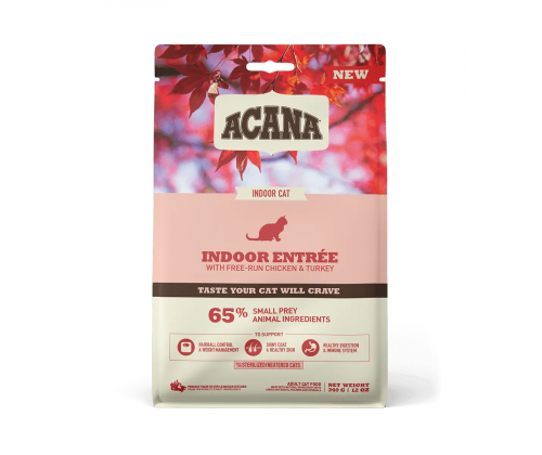 Acana Indoor Entrée Cat (Акана Индор Ентре) сухой корм с птицей и кроликом для домашних котов всех пород 0.340
