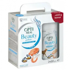 OptiMeal Beauty Podium Shiny Coat Dental Care (ОптiМіл Б'юті Подіум) сухий корм для котів для блискучої шерсті 1.3 кг.