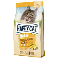 Happy Cat Minkas Hairball Control (Хэппи Кэт Минкас Хербал) корм для котов с птицей от комков шерсти в ЖКТ 15 кг