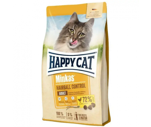 Happy Cat Minkas Hairball Control (Хеппі Кет Мінкас Хербал) корм для котів із птицею від грудок шерсті в ШКТ 15 кг