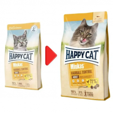 Happy Cat Minkas Hairball Control (Хеппі Кет Мінкас Хербал) корм для котів із птицею від грудок шерсті в ШКТ 15 кг