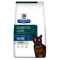 Hills Prescription Diet Feline m/d Chicken (Хіллс ПД Філейн м/д) для котів при цукровому діабеті і ожиріння 5 кілограмів.