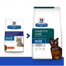 Hills Prescription Diet Feline m/d Chicken (Хіллс ПД Філейн м/д) для котів при цукровому діабеті і ожиріння 5 кілограмів.