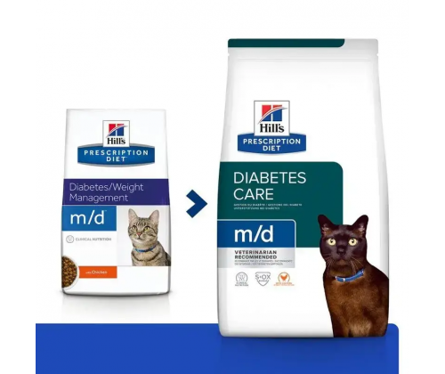 Hills Prescription Diet Feline m/d Chicken (Хиллс ПД Филайн м/д) для котов при сахарном диабете и ожирении 5 кг.
