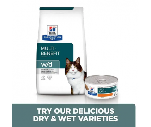 Hills Prescription Diet Feline w/d Chicken (Хиллс ПД Филайн в/д) для котов при сахарном диабете и ожирении 5 кг.