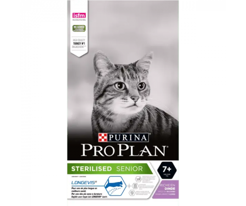 Purina Pro Plan Sterilised Senior Turkey (Пурина Про План Стерилайзд Сеніор) з індичкою для кішок віком від 7 років