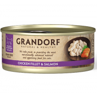 Grandorf Chicken Breast & Salmon (Грандорф Курица и Лосось) влажный корм консерва для котов 70 г х 12 шт 70 г х 12 шт