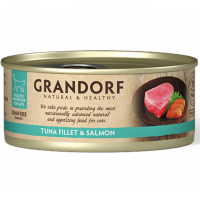 Grandorf Tuna Fillet & Salmon (Грандорф Тунец и Лосось) влажный корм консерва для котов 70 г х 12 шт 70 г х 12 шт