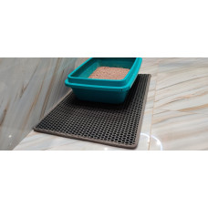 Двошаровий водонепроникний килимок 33х30 см ЕВАМУР Eva-Line (Ева Лайн) під котячий туалет Сірий