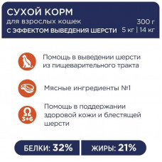 Club 4 Paws (Клуб 4 Лапы) Premium Hairball Control Adult Cat Chicken корм для котов выведения шерсти из ЖКТ