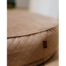 Круглый лежак для котов и собак Happy Peppy (Хэппи Пеппи) Макаронс 90 х 90 см., Коричневый