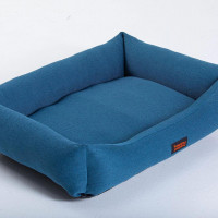 Лежак для собак и котов Happy Peppy (Хэппи Пеппи) Sofa Рогожка 60х90 см, Синий