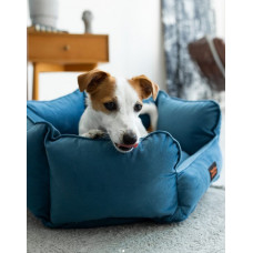 Лежак для собак и котов Happy Peppy (Хэппи Пеппи) Voyage 50 х 50 см., Синий