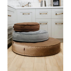 Круглый лежак для котов и собак Happy Peppy (Хэппи Пеппи) Макаронс 90 х 90 см., Коричневый