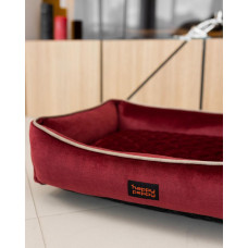 Лежак для собак и котов Happy Peppy (Хэппи Пеппи) Grand 40 х 50 см, Бордовый