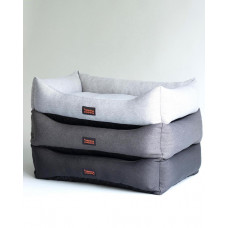 Лежак для собак и котов Happy Peppy (Хэппи Пеппи) Sofa Рогожка 40х50 см, Светло-серый