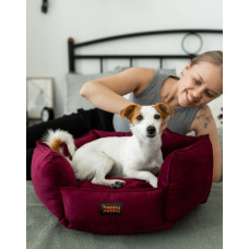 Лежак для собак и котов Happy Peppy (Хэппи Пеппи) Voyage 50 х 50 см., Бордовый
