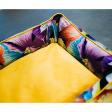 Лежак для собак и котов Happy Peppy (Хэппи Пеппи) Flowerbed 50х70 см, Желтый