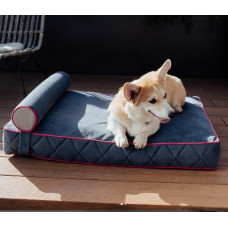 Лежак для собак и котов Happy Peppy (Хэппи Пеппи) Relax Memory 60 х 90 см, Синий