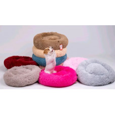 Круглый плюшевый лежак для котов и собак Happy Peppy Fluffy (Хэппи Пеппи)