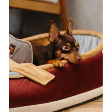 Лежак для собак и котов Happy Peppy (Хэппи Пеппи) Slipper Коричневый с бежевым