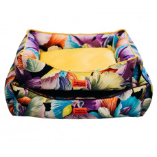 Лежак для собак и котов Happy Peppy (Хэппи Пеппи) Flowerbed 50х70 см, Желтый