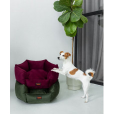 Лежак для собак и котов Happy Peppy (Хэппи Пеппи) Voyage 50 х 50 см., Бордовый