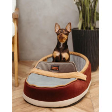 Лежак для собак и котов Happy Peppy (Хэппи Пеппи) Slipper Коричневый с бежевым