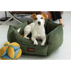 Лежак для собак и котов Happy Peppy (Хэппи Пеппи) Voyage 50 х 50 см., Темно-зеленый