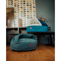 Лежак для собак и котов Happy Peppy (Хэппи Пеппи) Hoodie холлофайбер Зеленый