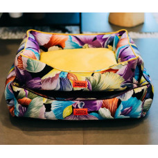 Лежак для собак и котов Happy Peppy (Хэппи Пеппи) Flowerbed 50х70 см, Желтый