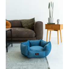 Лежак для собак и котов Happy Peppy (Хэппи Пеппи) Voyage 50 х 50 см., Синий