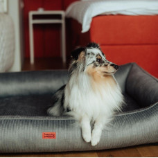 Лежак для собак и котов Happy Peppy (Хэппи Пеппи) MUR MUR GlaMURR 60х90 см, Серый